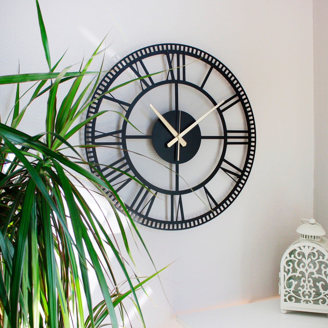 Modern Minimalist Metal Wall Clock With Roman Numerals, Wall Clock ...