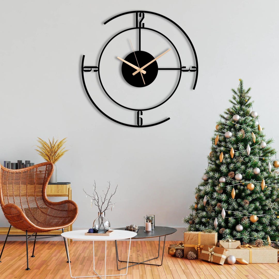Minimalist Metal Wall Clock: Modern Silent Art Decor - Etsy