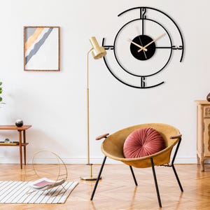 Unique Modern Metal Wall Clock, Minimalist Wall Clock, Large Silent ...