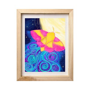 Rosy Maple Moth Poster