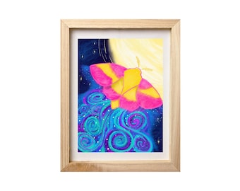 Rosy Maple Moth Poster