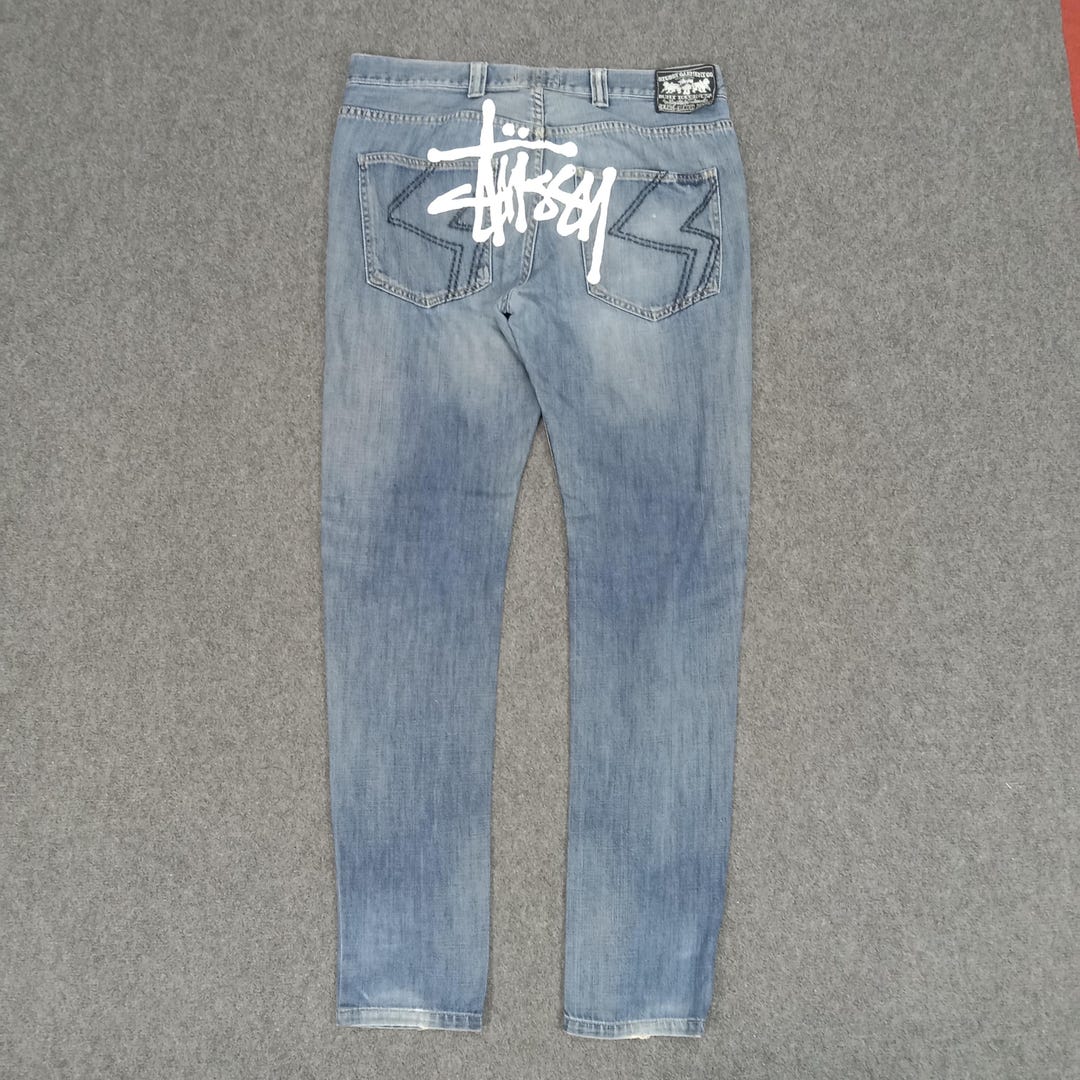 Stussy American Style Custom Logo Denim Jeans - Etsy