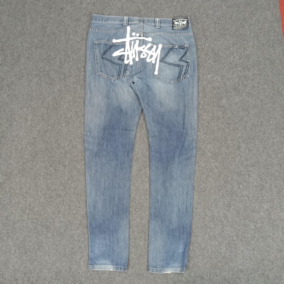 Stussy American Style Custom Logo Denim Jeans - Etsy