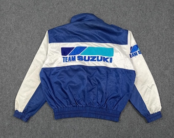 Vintage Jacket Suzuki Motorcycle Jacket * Size M / L Insulated Big