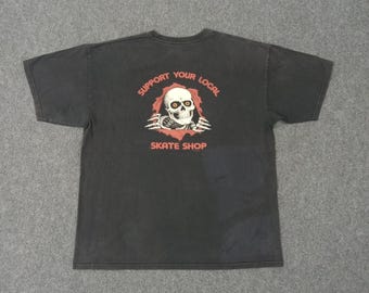 Vintage 1988 POWELL PERALTA Skateboard T-shirt / Lizard Skeleton
