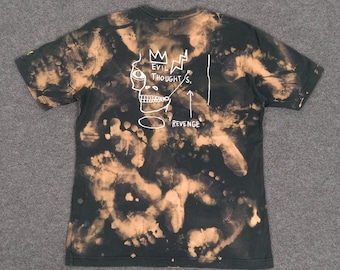 Camiseta vintage con arte de pintura estadounidense de Jean Michel Basquiat