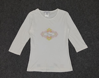 JADORE Christian Dior 長袖Tシャツ ホワイト Christian Dior Vintage J'ADORE Logo Long Sleeve Top #38 T