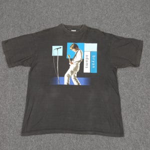 Camiseta vintage de la gira del cantante de rock estadounidense Bryan Adams de los años 90