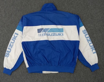 メ*5様 SUZUKI team ジャケット　　サイズＬ Team Suzuki Motogp Racing Team Windbreaker Jacket - Etsy