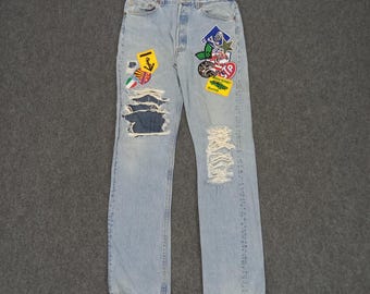 Levi's American Style Custom Patchwork Denim Jeans