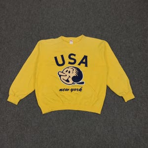 Felpa con cappuccio Popeye USA New York American Cartoon