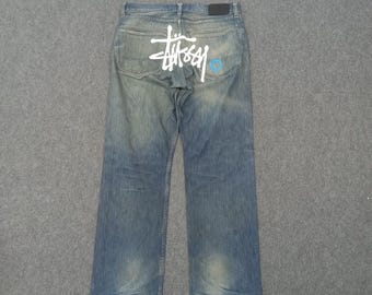 Vintage Stussy Streetwear Custom Logo Jeans - Etsy