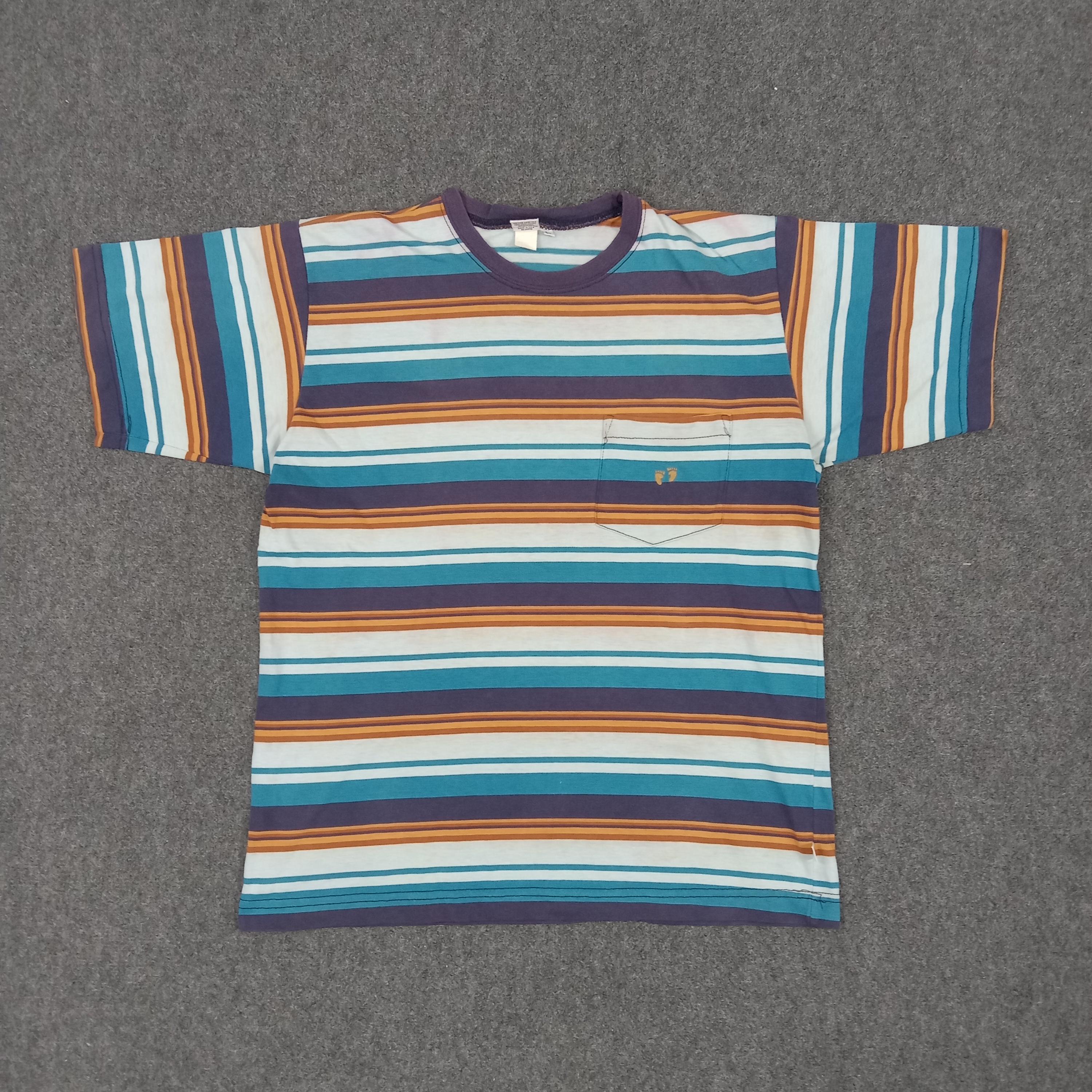 70s HANG TEN ⁄ T-shirt ⁄ ボーダー ⁄ ブラウン ⁄ 茶色 ⁄ 古着 デッド 
