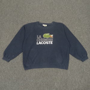 CHEMISE LACOSTE シュミーズラコステ 90s 刺繍 スウェット 90's CHEMISE LACOSTE シュミーズラコステ 刺繍ロゴ ワニ ブルー