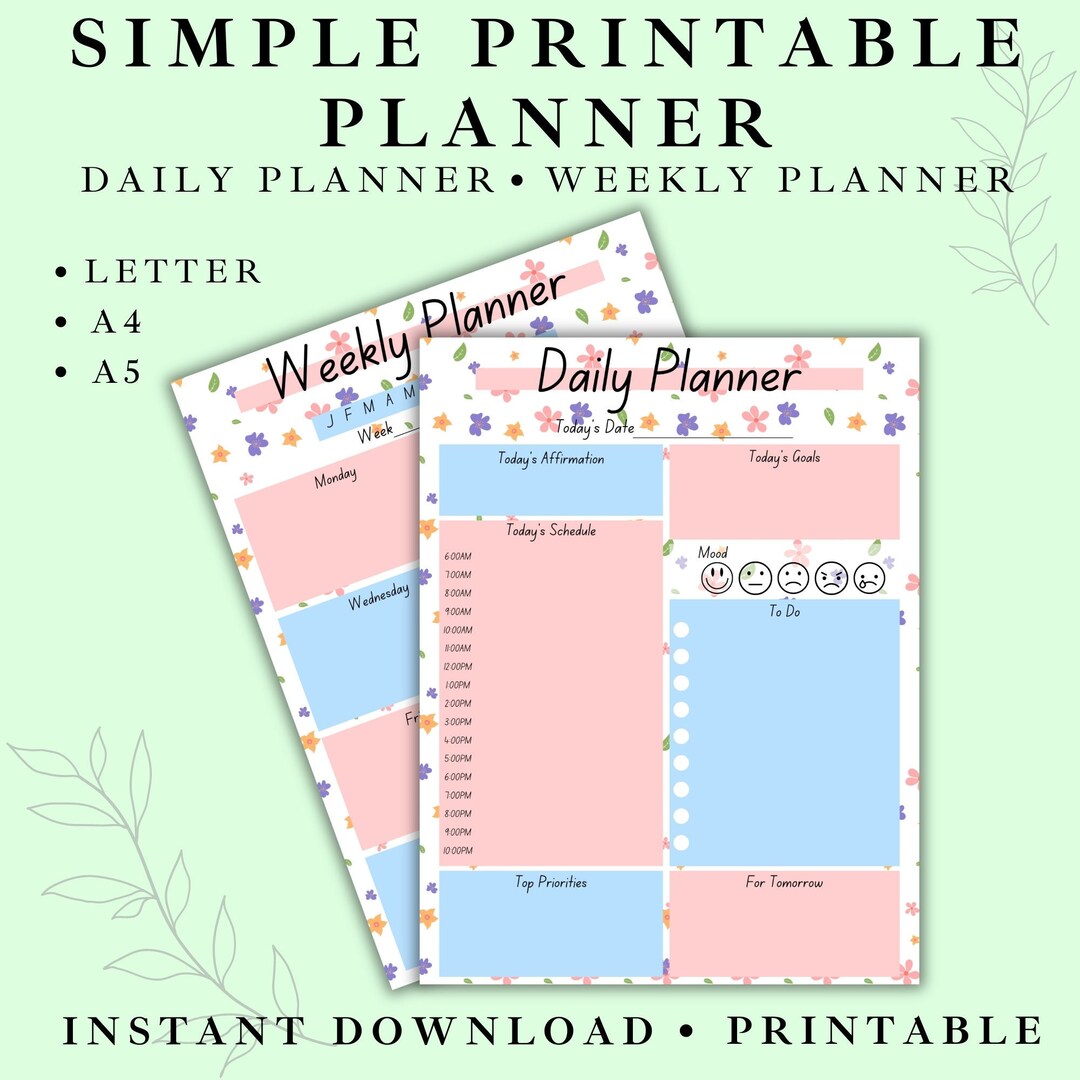 Spring Printable Planner Bundle, Daily and Weekly (digital Download) - Etsy