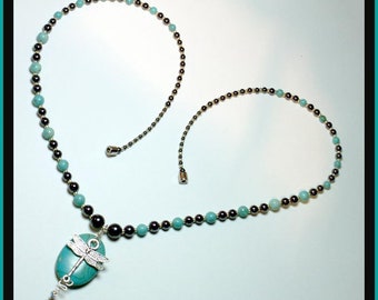 Dragonfly and Turquoise Necklace 779