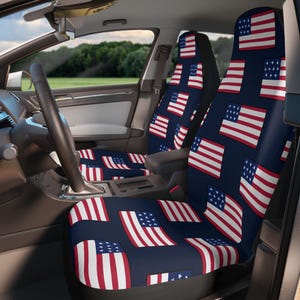 Patriotic Car Seat Covers, USA Flag Car Accessories, American Flag Seat Covers, Auto Interior Decor, Gift for Veterans