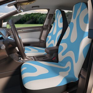 Fundas de asiento de coche modernas con diseño abstracto azul, protección para el vehículo, decoración interior, regalo para amantes de los coches, imprescindibles para viajes por carretera