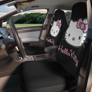 Bonitas fundas de asiento de Hello Kitty / Decoración kawaii para coche, accesorios para coche para niños, regalo para fans de Hello Kitty, divertido interior de coche, accesorio para coche