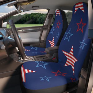 Stars & Stripes Car Seat Covers, Patriotic Vehicle Protector, USA Themed Gift, Auto Accessories for Travel, Independence Day Decor