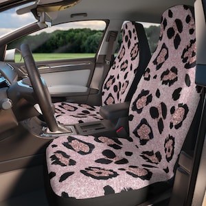 Chic Leopard Print Car Seat Covers - Trendy Vehicle Accessories, Animal Print Interior Decor, Gifts for Her, Car Makeover