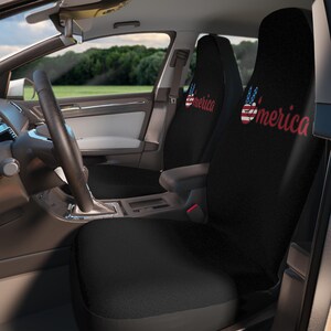Patriotic Car Seat Covers, USA Theme Auto Accessories, Perfect for Road Trips, 4th of July, Decor for Cars, Car Accessory, Auto Seat Covers