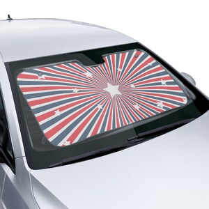 Patriotic Car Sun Shades - Starburst Design, UV Protection, Auto Accessories, Summer Essentials, 4th of July Decor, Gift Idea