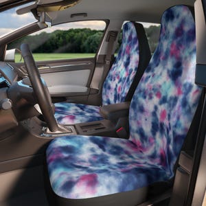 Colorful Tie-Dye Car Seat Covers, Vibrant Vehicle Accessories, Cute Car Decor, Unique Gift for Car Lovers, Road Trip Essentials