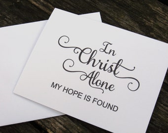 In Christ Alone Stationery - Religious Stationery - Christian Hymn Note Cards