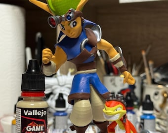 Handmade Resin Tribute Figures Jak and Daxter – 15cm Hand-Painted Collectibles (No Base)