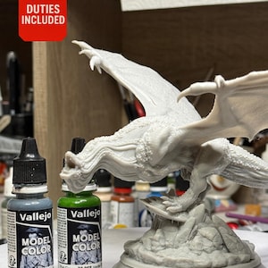 Omålad drakefigur | Resinmodellbyggsats | Vhagar-inspirerat samlarobjekt