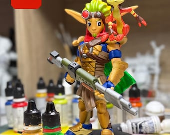 Jak and Daxter tribute, 19 cm tall **HAND PAINTED**