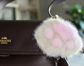 Fuzzy Paw Puff Bag Charm