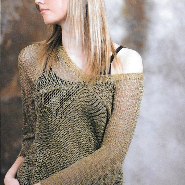 Knitting Pattern -Ripened Wheat Linen Pullover  from Haiku Knits book by Tanya Alpert