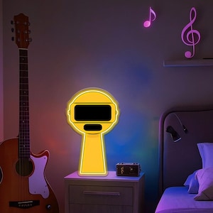 Game Inventor Neon Sign,Yellow Skin And Sunglasses Garnold Neon Light,Gaming Wall Art for Game Room,Led Lights Decor For Men Cave