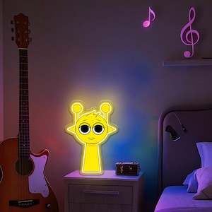 Game Yello Cartoon Character Neon Sign,Simon Neon Light,Gamer Gifts,Gamer Room Decor,Teenager Gift,Custom LED Neon Sign