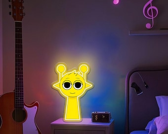 Game Yello Cartoon Character Neon Sign,Simon Neon Light,Gamer Gifts,Gamer Room Decor,Teenager Gift,Custom LED Neon Sign