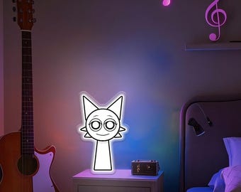 Cartoon White Cat Shape Neon Sign,Cute Cat Wenda Neon Light,Wall Art Bedroom Home Decor Neon,Teenager Gift,Gaming Neon Light