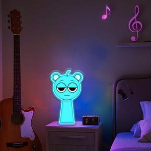 Game Bear Shape Neon Sign,Blue Skin Bear Sky Neon Light,Neon Light Sign For Bedroom Decoration,Kids Room Gamer Room Decor Man Cave Gifts
