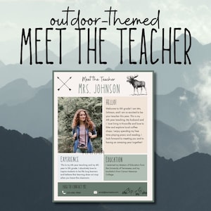 Meet the Teacher - Outdoor Adventure Hiking Theme Template