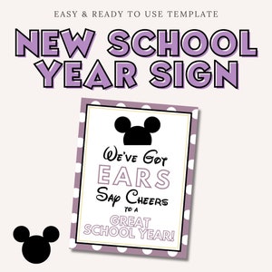 Mickey Mouse Cheers to a New School Year Sign