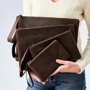 Juego de bolsas con cremallera, Bolsa plana con cremallera, Bolsa con cremallera grabada, Bolsa de cuero con cremallera, Bolsa de muñeca con cremallera, Bolsa de muñeca con cremallera personalizada