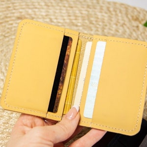 Leren kaartportemonnee, leren kaarthouder, slanke leren portemonnee, kaartportemonnee heren, slanke tweevoudige portemonnee, kleine kaarthouder, creditcardportemonnee