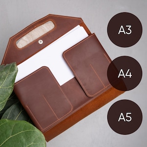Personalized leather portfolio, Leather buisness portfolio, Padfolio for women, Portfolio with handle,  A4 document organzier