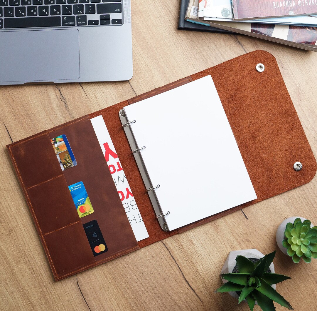 Leather binder cover, A5 binder planner, A5 leather binder, Leather