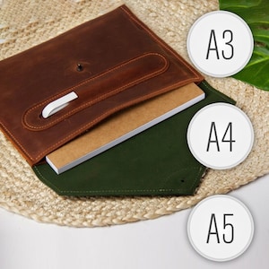 Portfolio in pelle personalizzato, portadocumenti A4, cartella di file in pelle, cartella di documenti in pelle, custodia per documenti regalo, cartella di carta A4