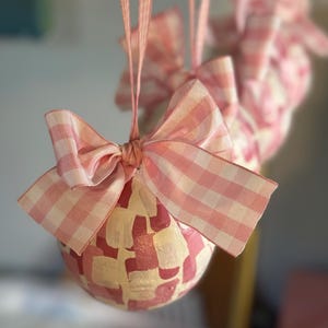 Pink Holiday Bauble Ornaments/ Set of 6