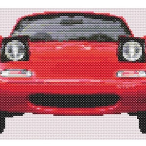 Car Cross Stitch Pattern, Mazda Miata