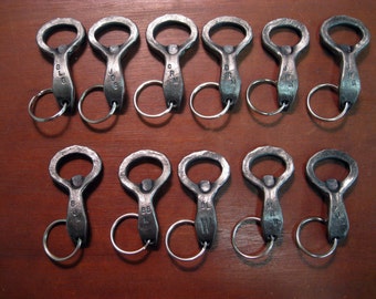 Personalized Keychain Beer Bottle Openers - Hand-forged by a Blacksmith