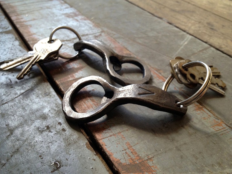 Keychain Beer Bottle Openers Hand-forged by a Blacksmith image 1